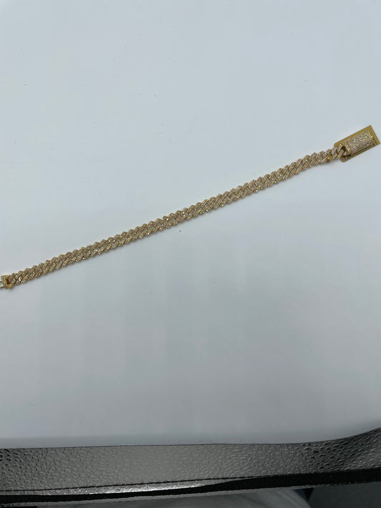 10k yellow gold 5 carats diamond 6.5mm 8 inches long 15.5 grams